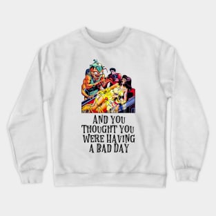 Sci-fi Alien Bad Day Comic Tee Crewneck Sweatshirt